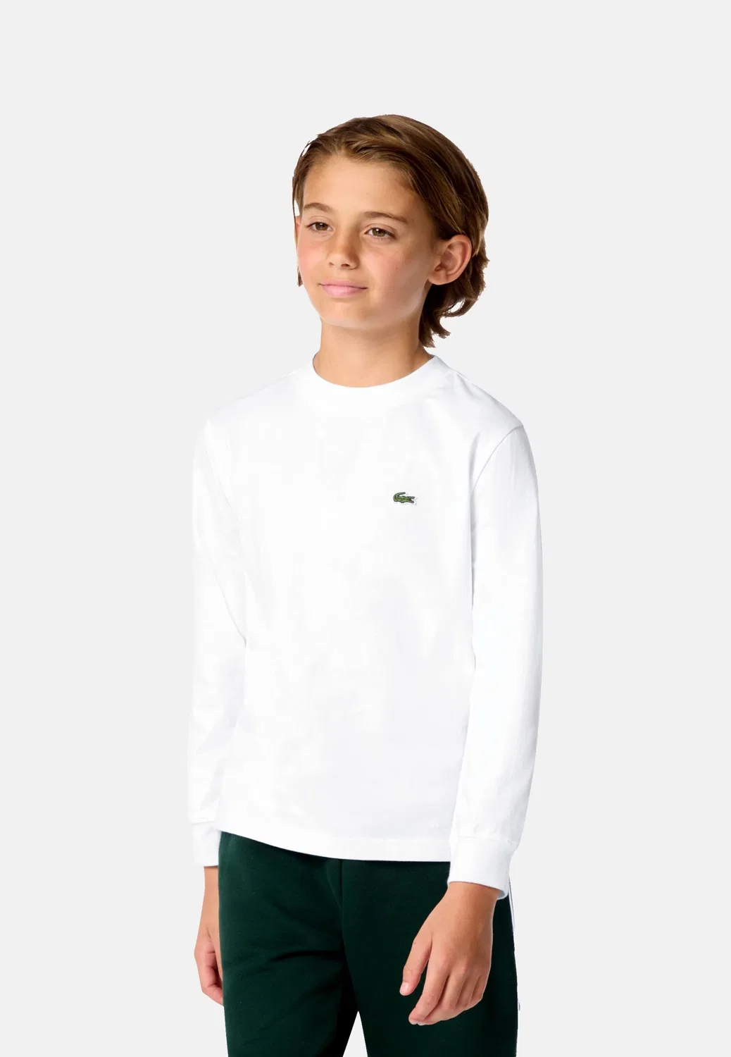 Лонгслив детский Icon Core Lacoste, белый — фото 3