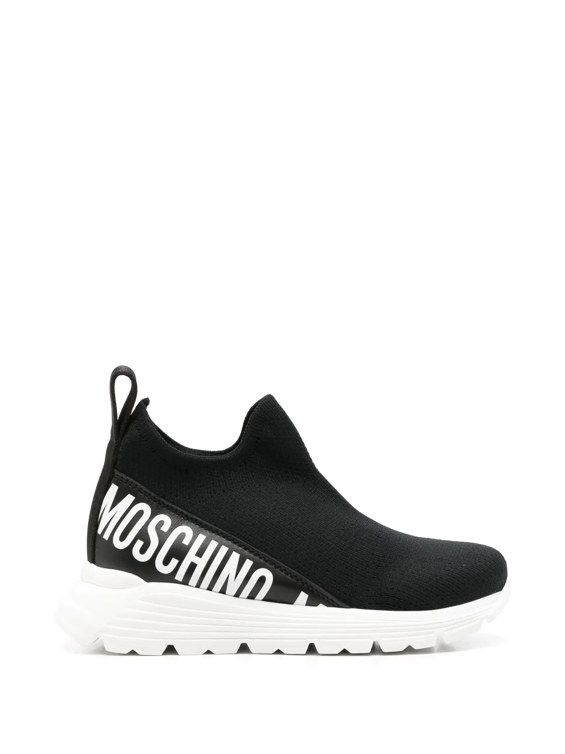 Кроссовки-слипоны с логотипом черные Moschino, черный