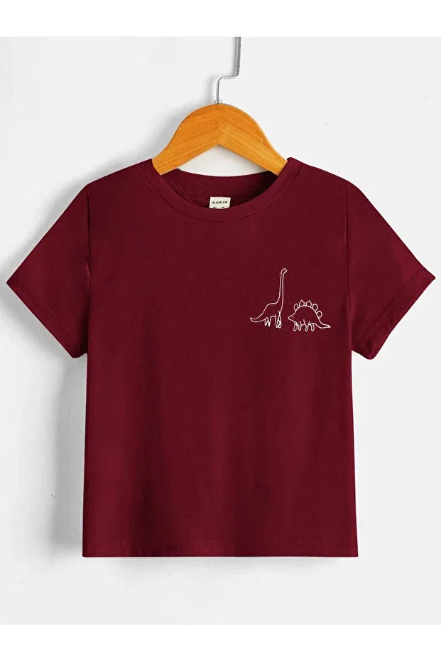 Детская футболка с принтом Giraffe Printed Bymeer, Burgundy