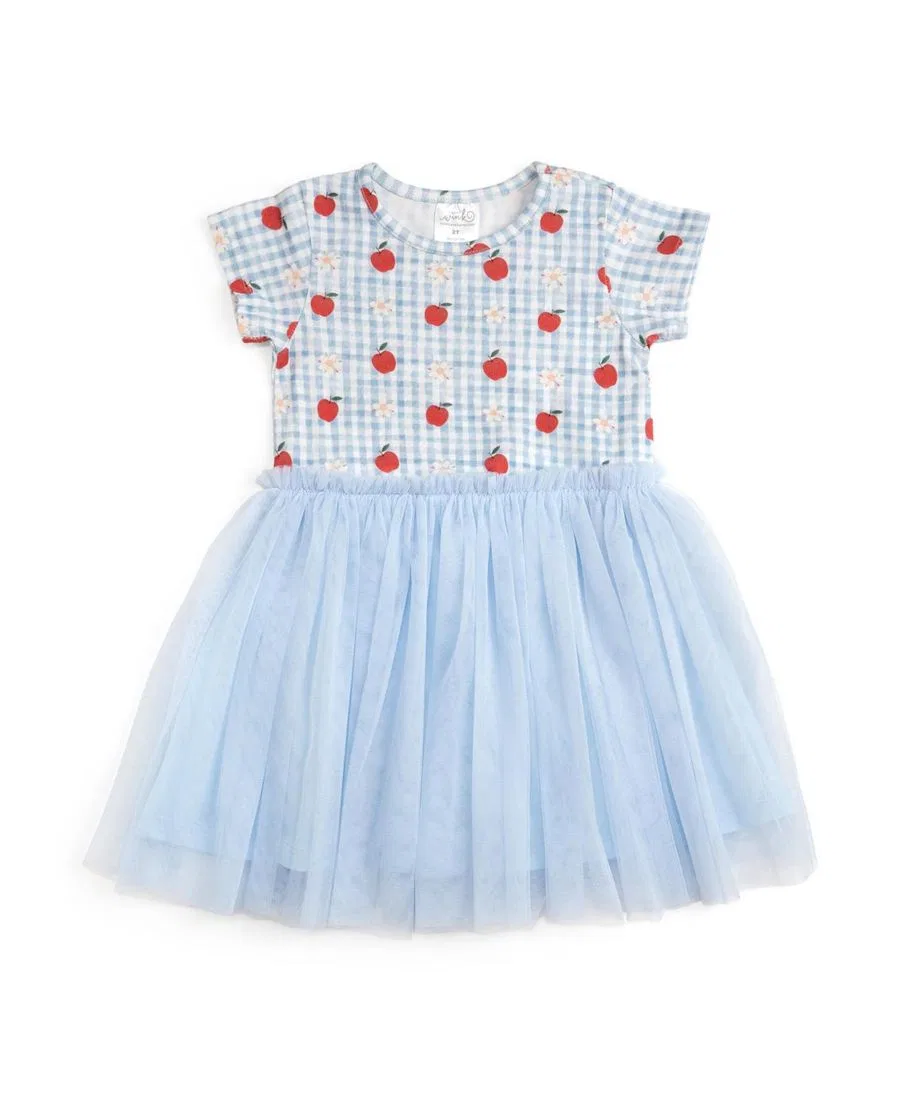 Платье с коротким рукавом и принтом в яблочко Sweet Wink, Blue