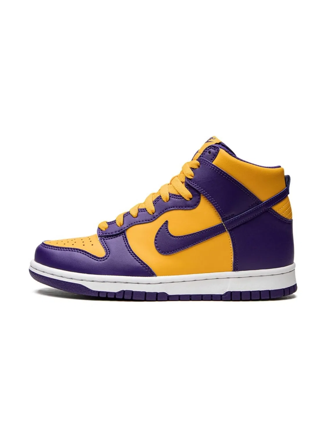 Кроссовки Dunk High "Лейкерс" Nike, желтый/фиолетовый — фото 4