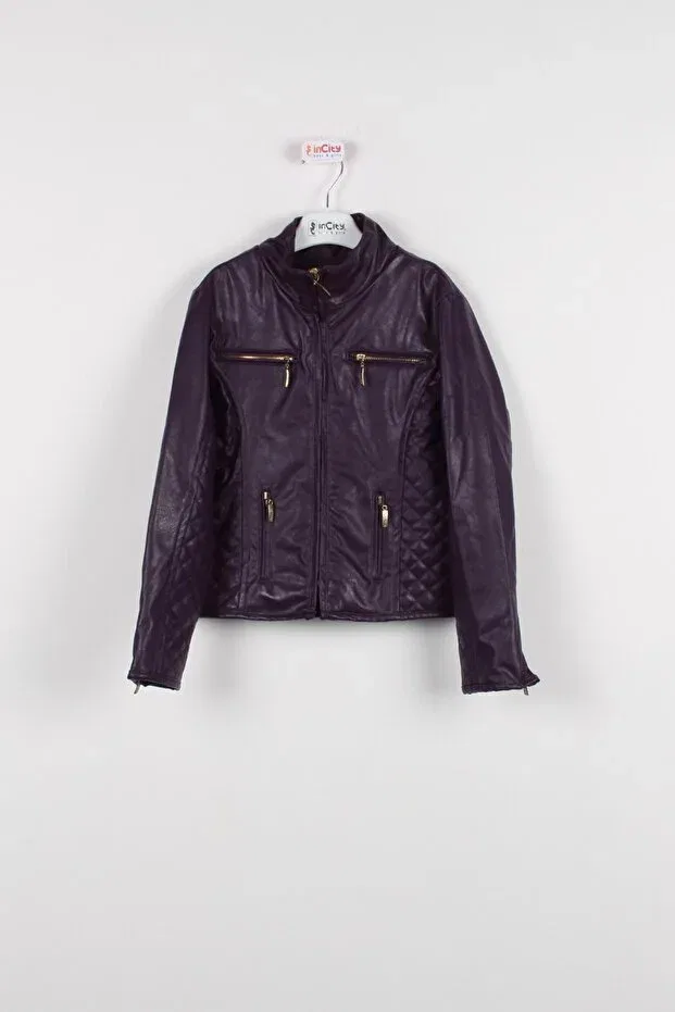 Детское пальто для девочек из искусственной кожи Incity, Purple