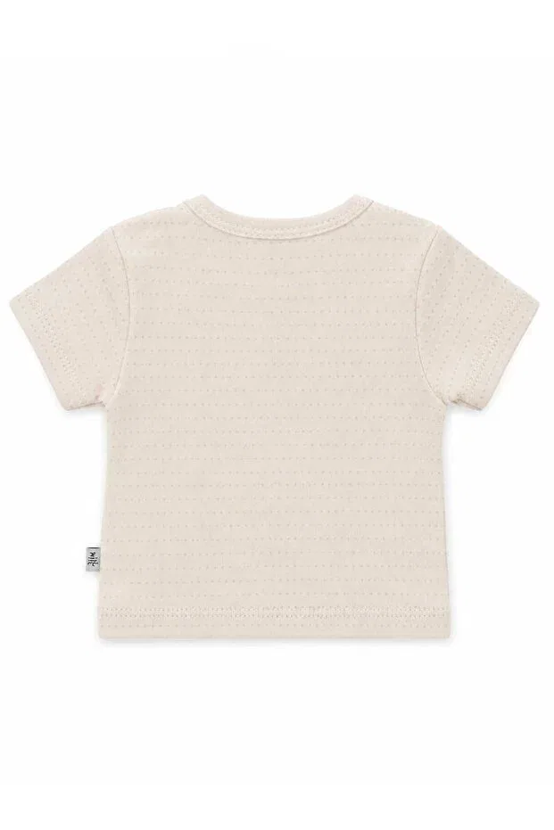 Детская футболка с вышивкой Teddy Bear Pocket Nili, Beige — фото 4