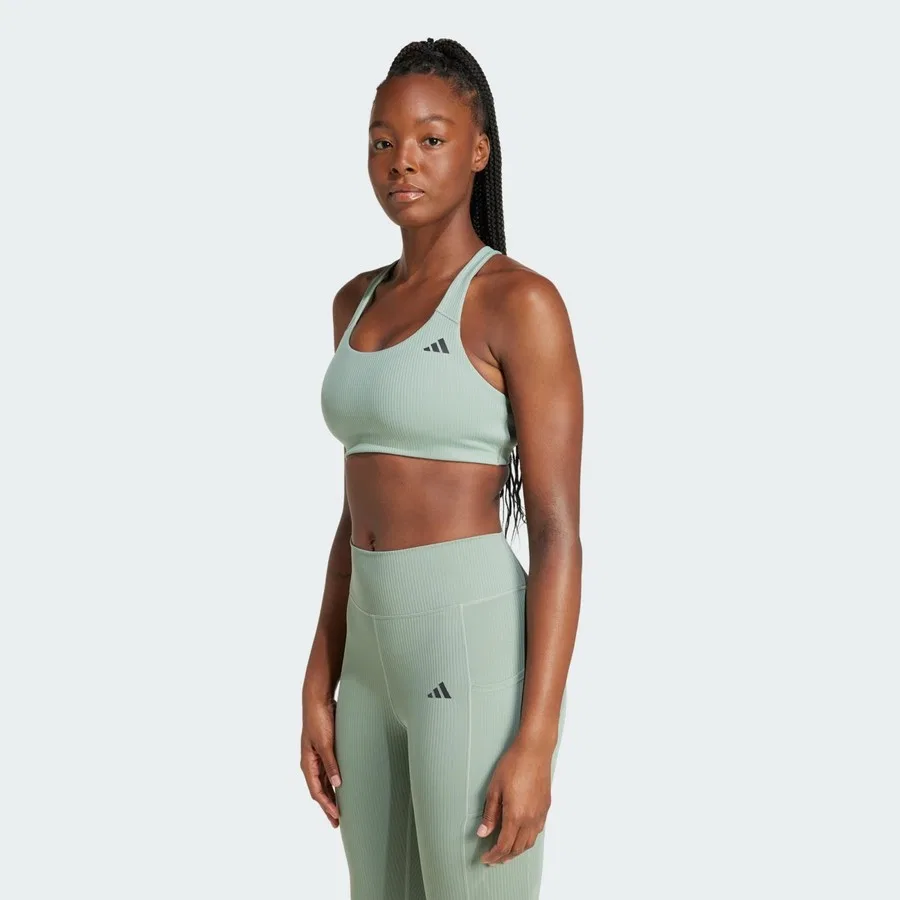 Спортивный бюстгальтер средняя поддержка PrimeLiftImpact Rib adidas, Зеленый