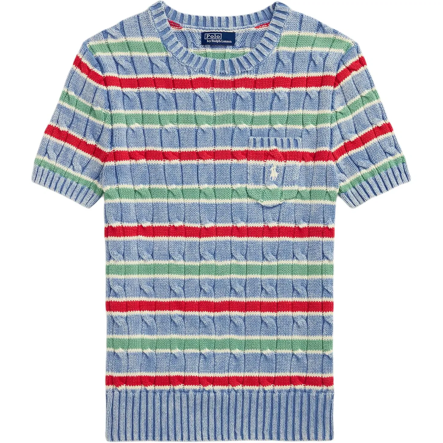 Женский вязаный топ с коротким рукавом Polo Ralph Lauren, Blue