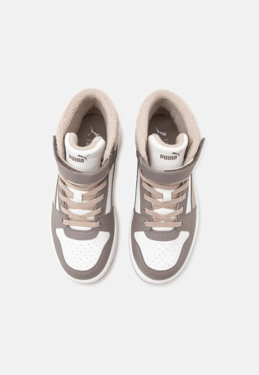 Rebound slam mid cozy unisex - высокие кроссовки Puma, Mouse Gray/Birch/Warm White — фото 4
