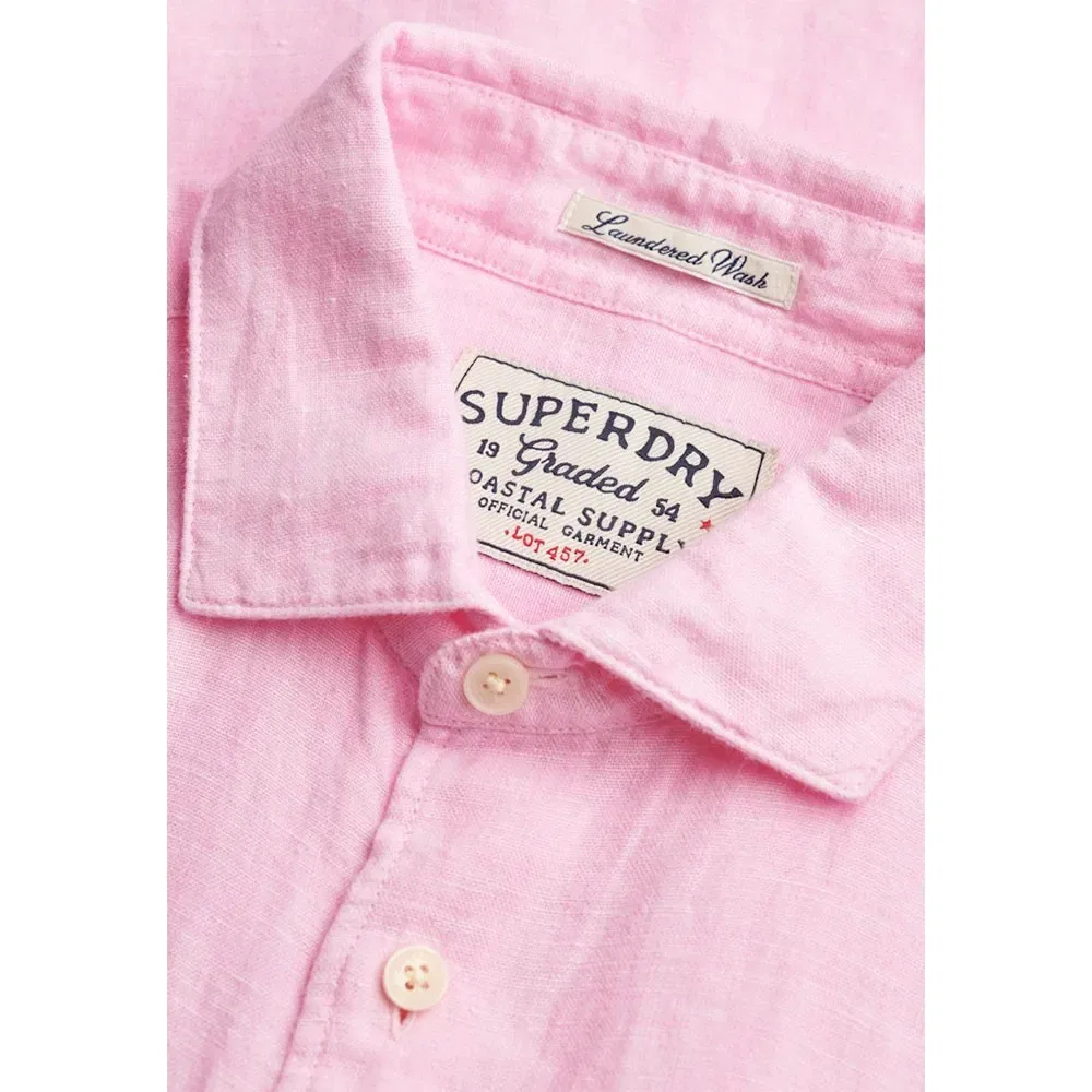 Рубашка с длинным рукавом Riviera Linen Superdry, розовый — фото 4