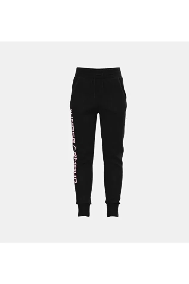 Детские джоггеры для девочек из флиса Rival Fleece Jogger Under Armour, Черный — фото 4