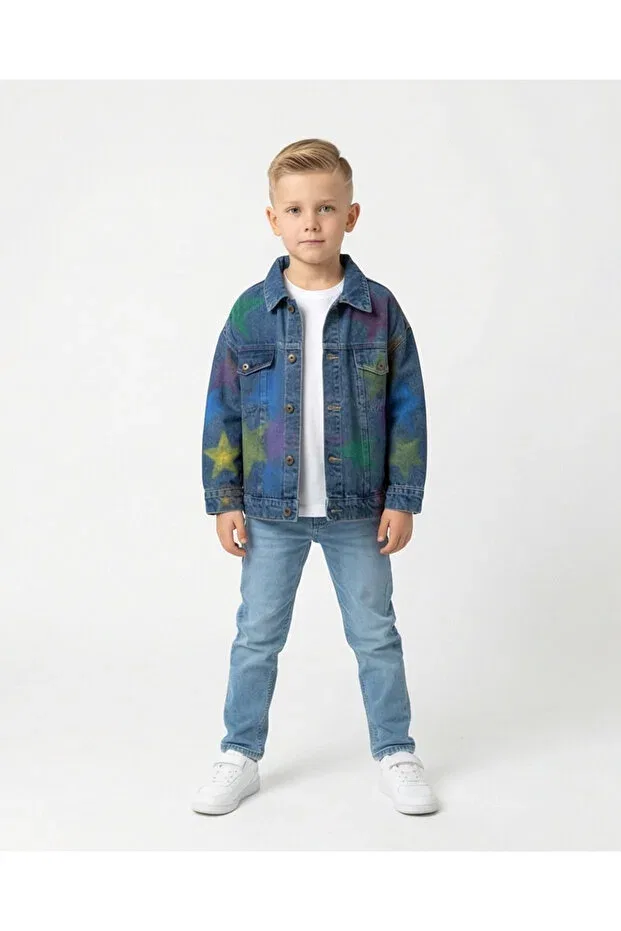 Детская джинсовая куртка с вышивкой Melisam.Msg, Navy Blue — фото 3