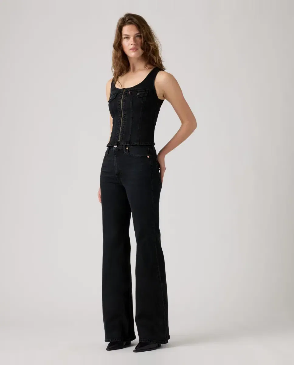 Женский джинсовый жилет с логотипом Levi's, Negro — фото 4