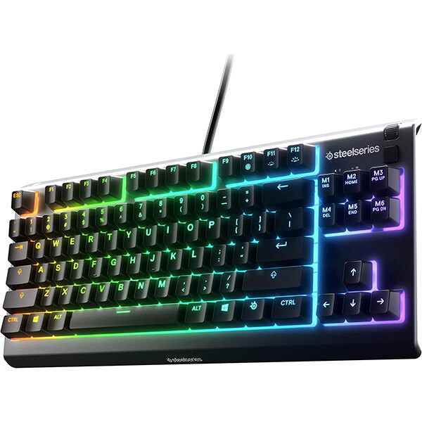 

Проводная игровая клавиатура SteelSeries Apex 3 TKL, Whisper Quiet Gaming Switch, черный