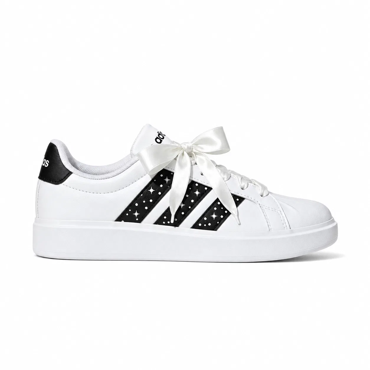 Детские повседневные кроссовки с принтом Street Talk Adidas, White Black — фото 3