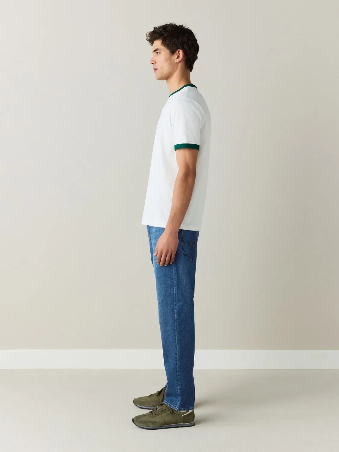 Джинсы slim fit Motionflex с льном Next, Blue Denim — фото 3