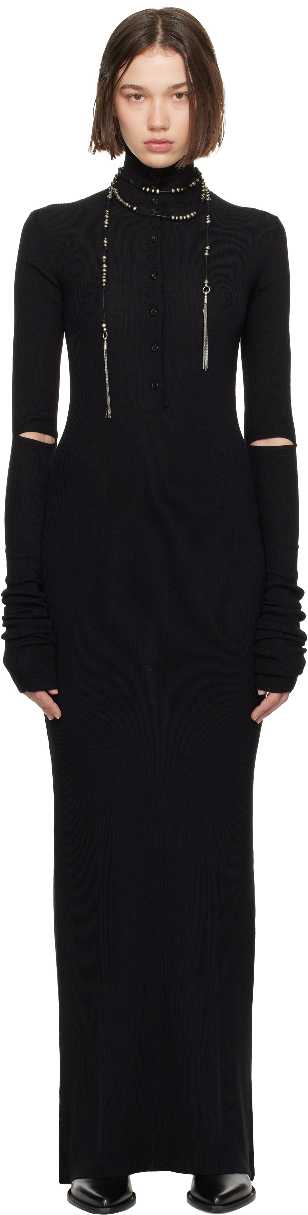 

Длинное платье макси в рубчик Hanzel Serafino Ann Demeulemeester