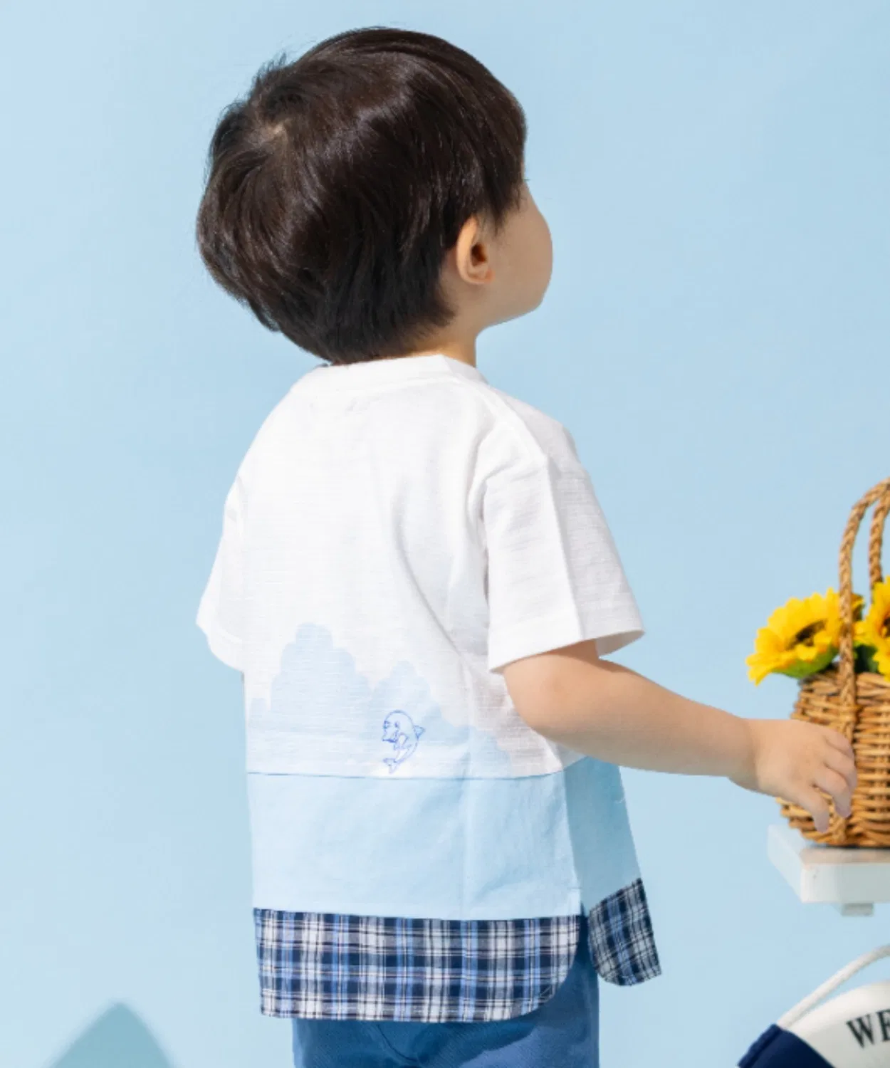 Детская футболка с принтом с коротким рукавом ANPANMAN KIDS COLLECTION, Сакс Блю — фото 3