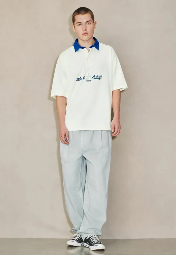 Рубашка поло хлопковая Text Graphic Edit Oversized Rugby Shirt Next, белый — фото 2