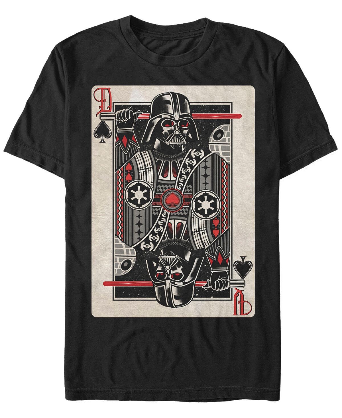 

Звездные войны мужская классическая футболка с коротким рукавом darth vader of spades playing card Fifth Sun, черный