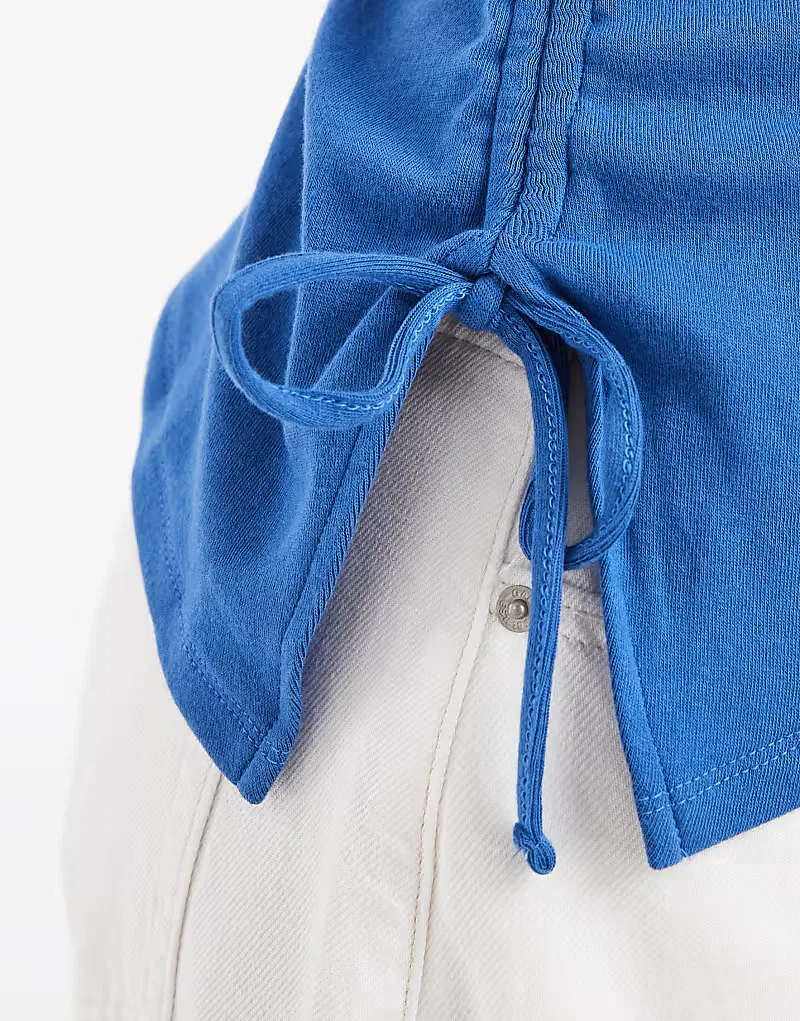 Асимметричный трикотажный топ Levi's Alila с завязкой, синий — фото 3
