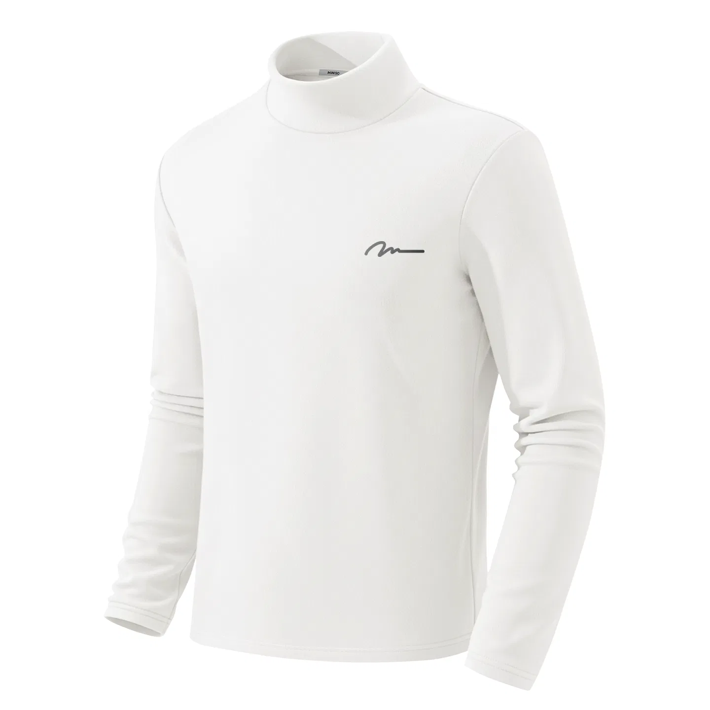 Детский свитшот с флисом Ma Changkui Signature Chest Logo MINISO, White