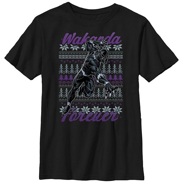

Футболка с принтом Boys 8-20 husky black panther ugly christmas sweater Marvel