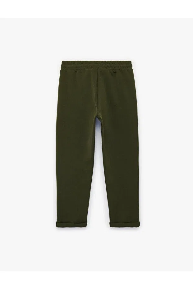 Детские спортивные штаны для мальчиков с принтом Beli lace-up jogger pants with pocket detail Koton, Green — фото 2