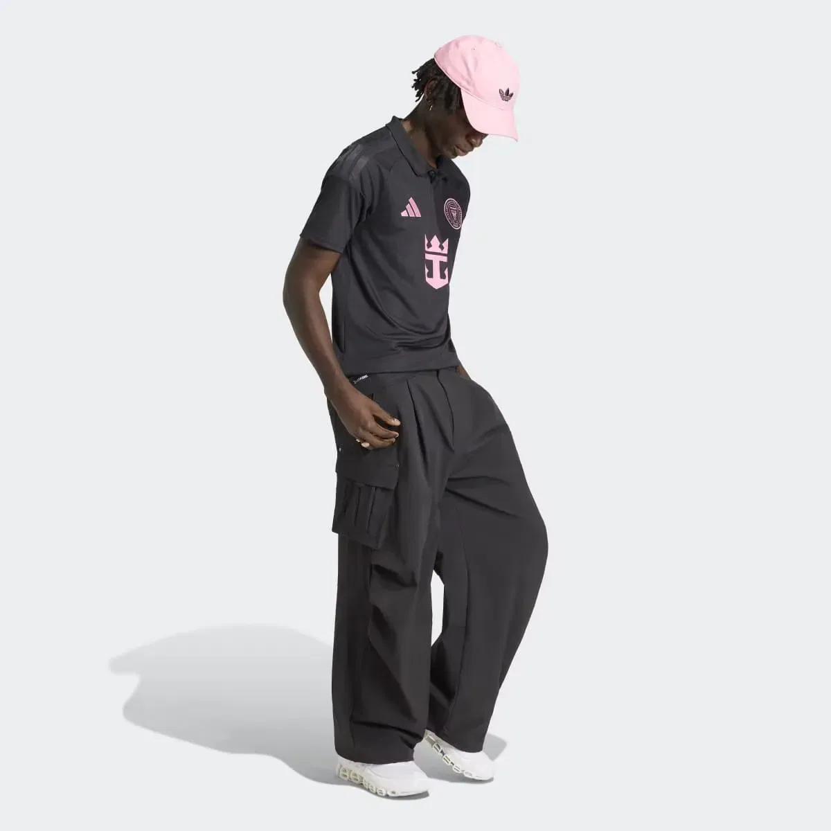 Мужская футболка с длинным рукавом adidas, Negro / Rosa — фото 3