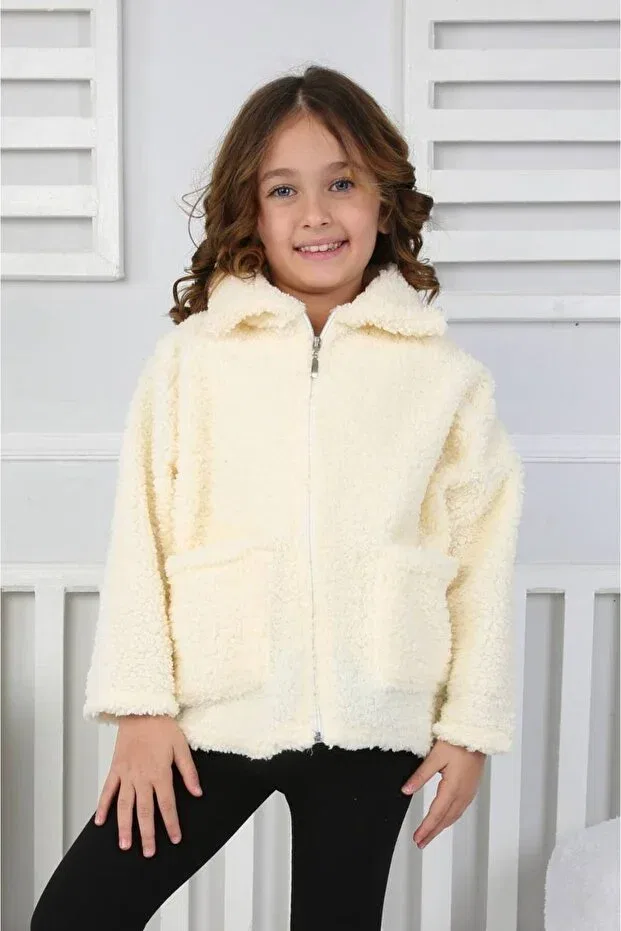 Детский кардиган для девочек плюшевый Arbi Kids, Nude Color