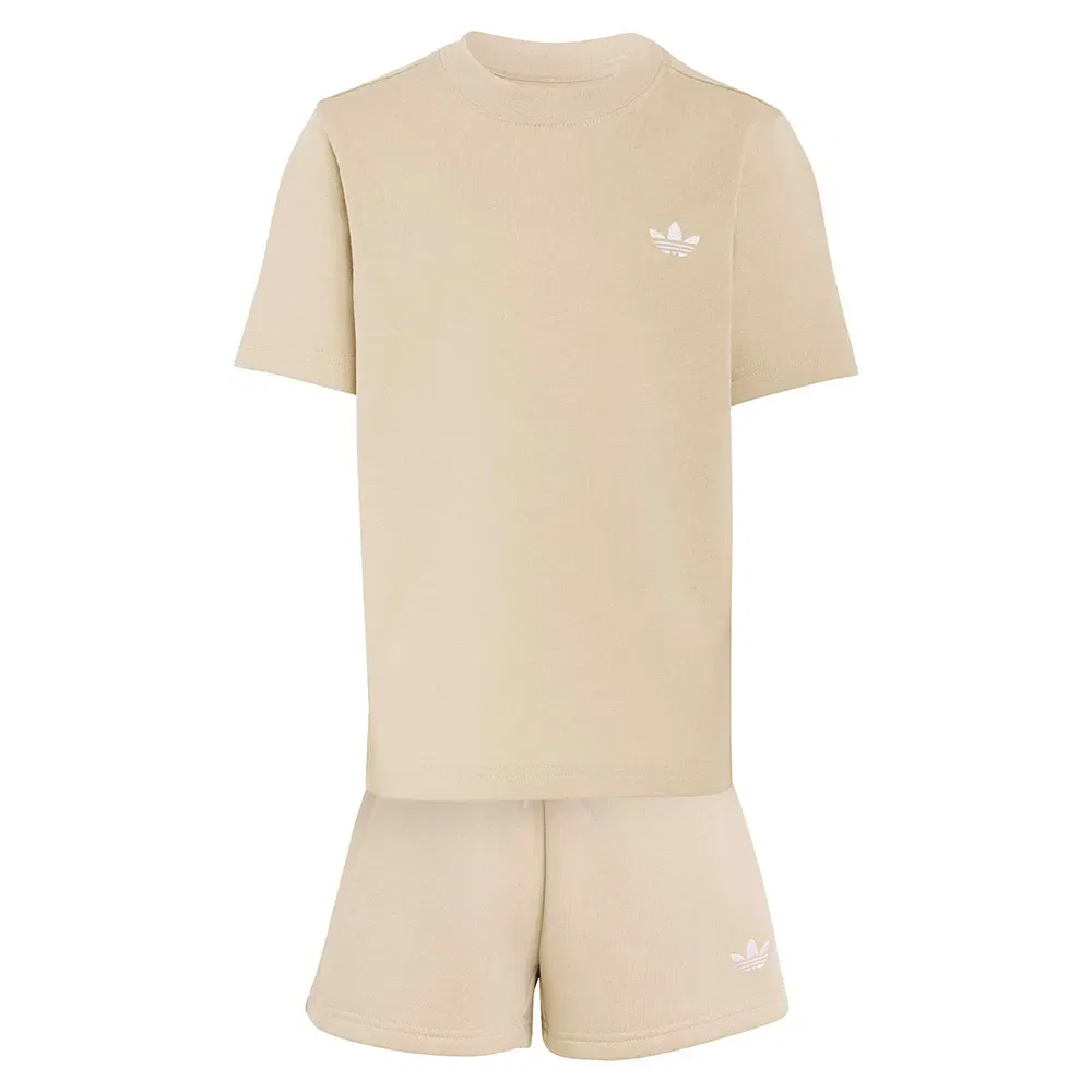 Комплект из шорт и футболки Adidas Originals, бежевый — фото 3