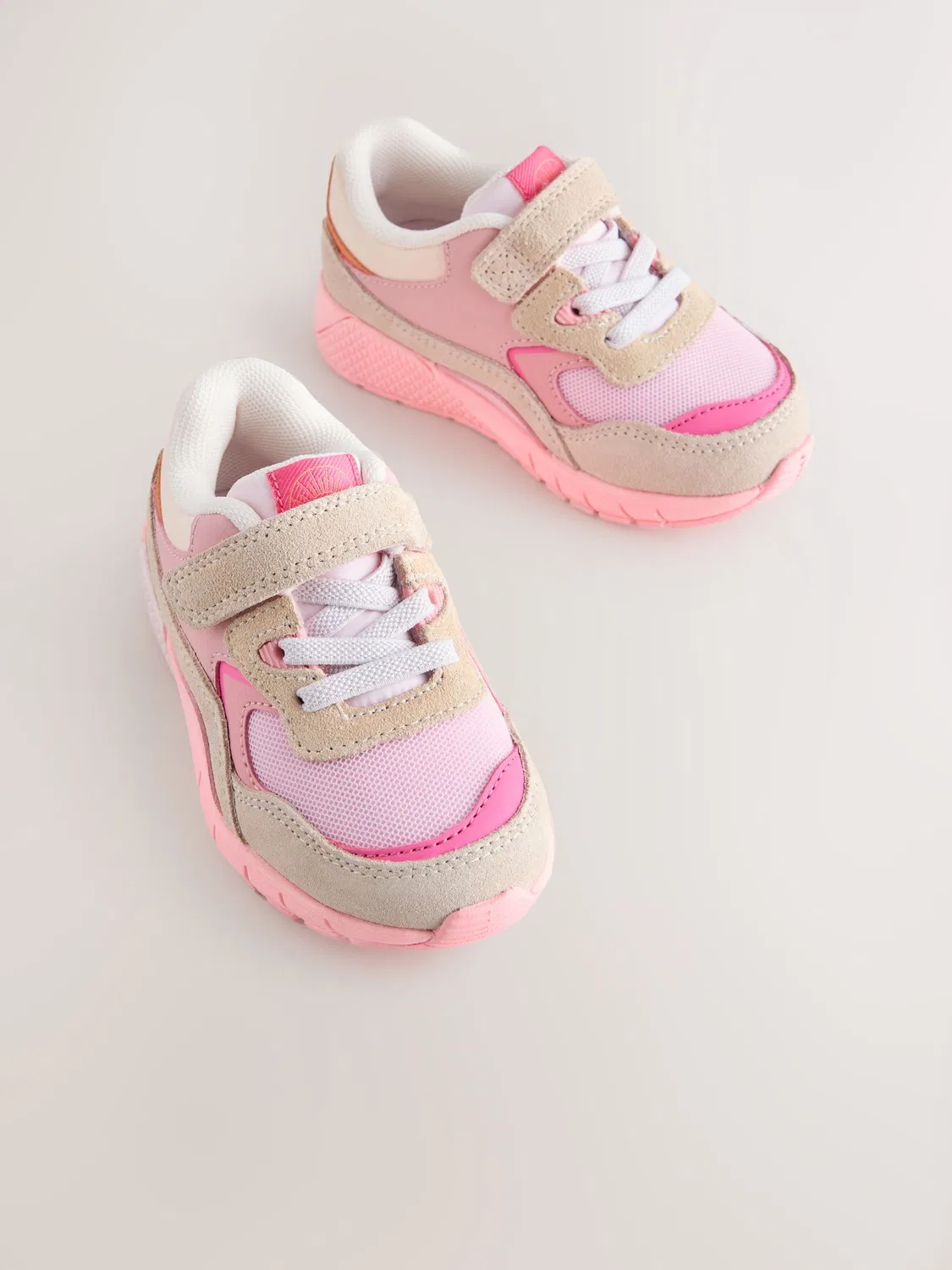 Кроссовки на шнурках с эластичной вставкой, модель Chunky Trainers Next, розовый — фото 4