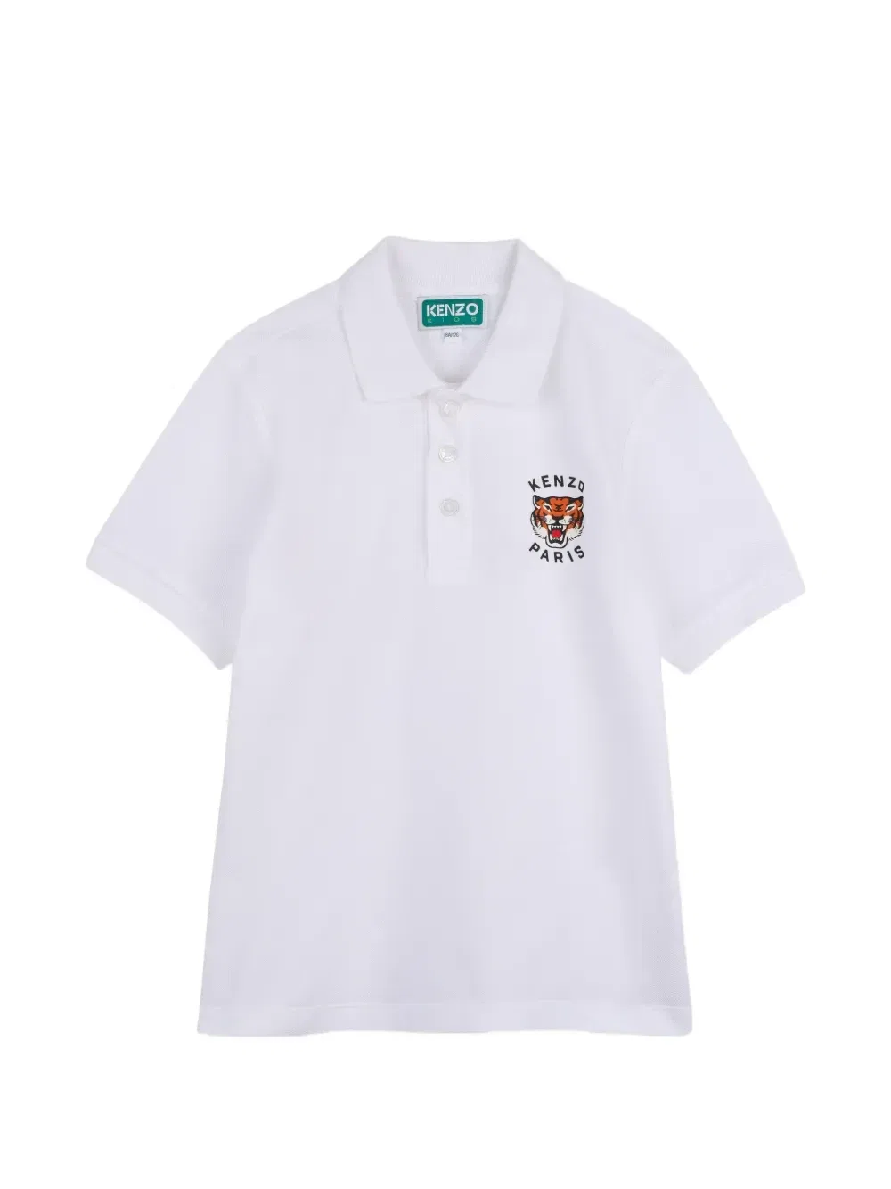 Рубашка поло с вышивкой Tiger Kenzo Kids, белый