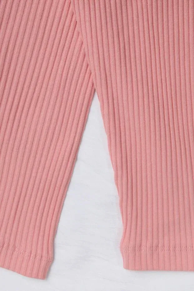 Детские леггинсы для девочек хлопковые Basics Perendi, Salmon — фото 2