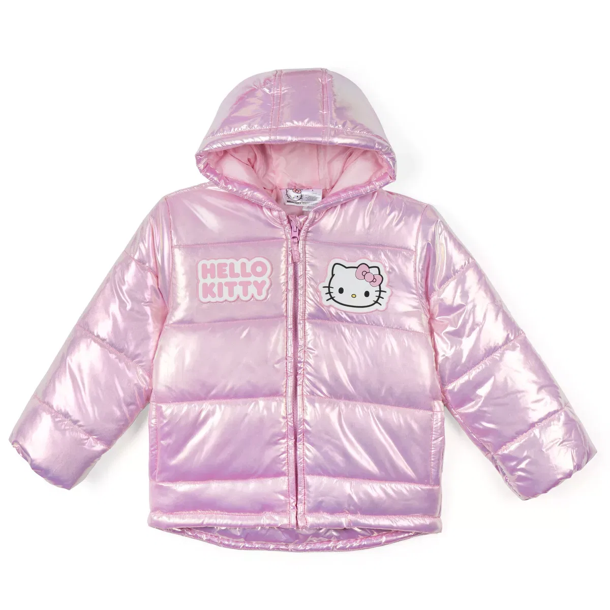 Детское пальто-пуховик для девочек с принтом Hello Kitty, Hello Kitty, Shiny Pink