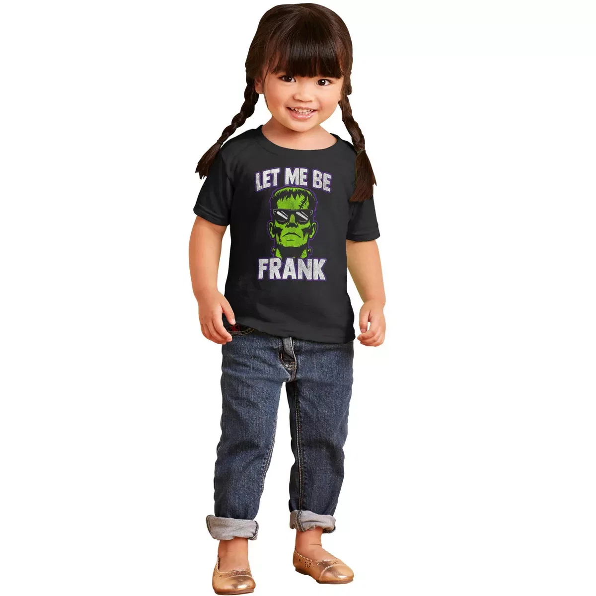 Детская футболка с принтом Funny Halloween Let Me Be Frank Brisco Brands, Black — фото 4