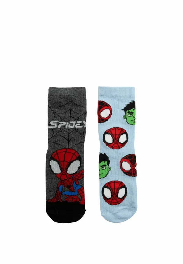 Носки из 3 пар, дышащие, Spiderman Socken Spidey Sneakersocken Sneaker Sockchen Marvel, Grau/Blau, синий/серый — фото 2