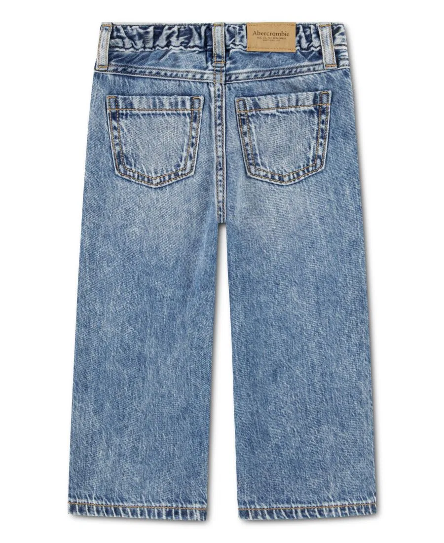 Джинсы с заниженной посадкой и принтом в виде сердечек, свободного кроя abercrombie kids, Blue — фото 2