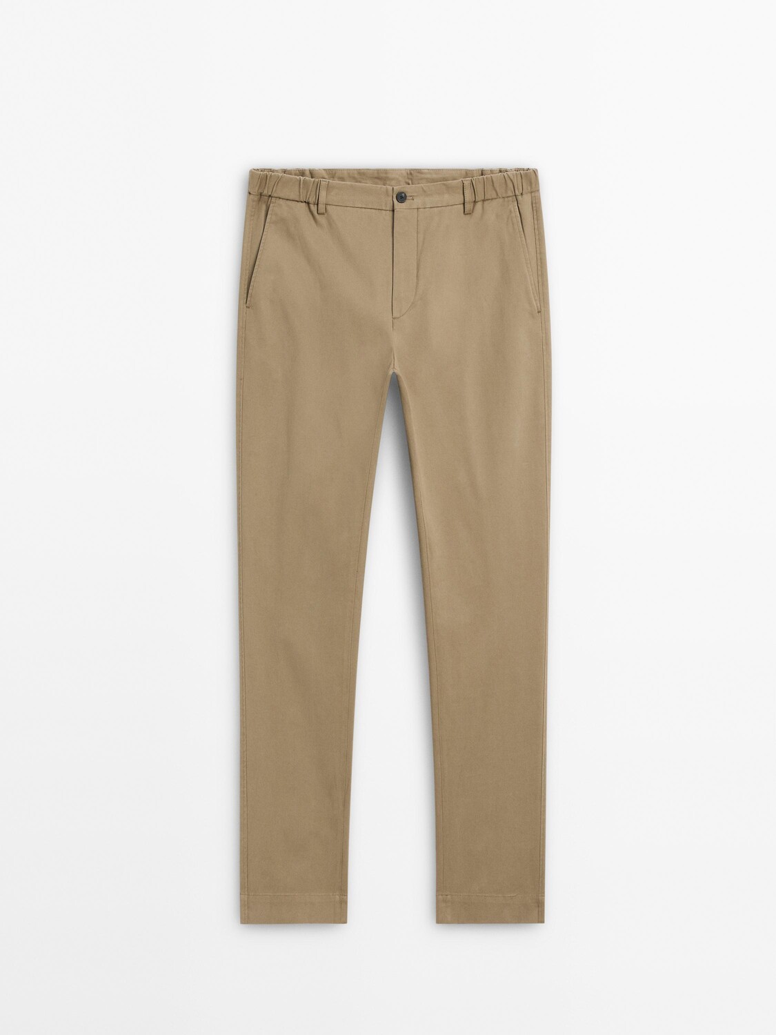 

Зауженные брюки из твила Massimo Dutti, коричневый