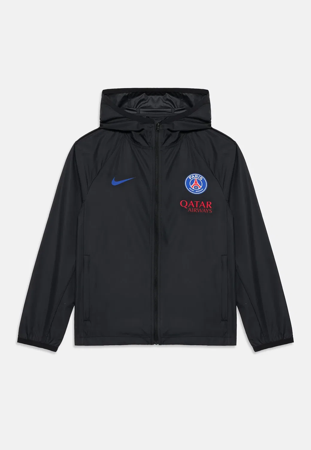 Куртка-Дождевик с капюшоном Paris Germain Academy, унисекс - клубная одежда Nike Performance, Black/Old Royal
