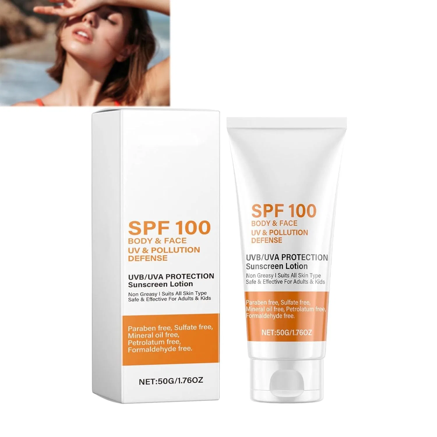 Солнцезащитный крем для лица SPF 100, Anti-Aging, 50 г, 1PC Generic