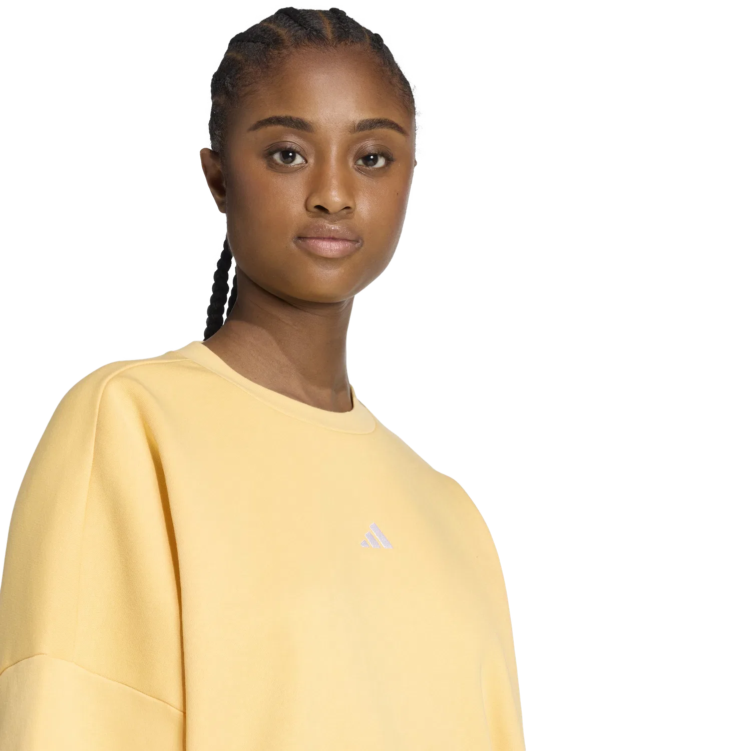 Женский свободный свитшот Adidas, желтый — фото 4