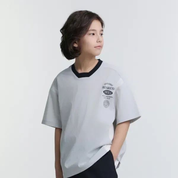 Футболка с коротким рукавом Colorblock Woven, National Geographic Kids, icegrey
