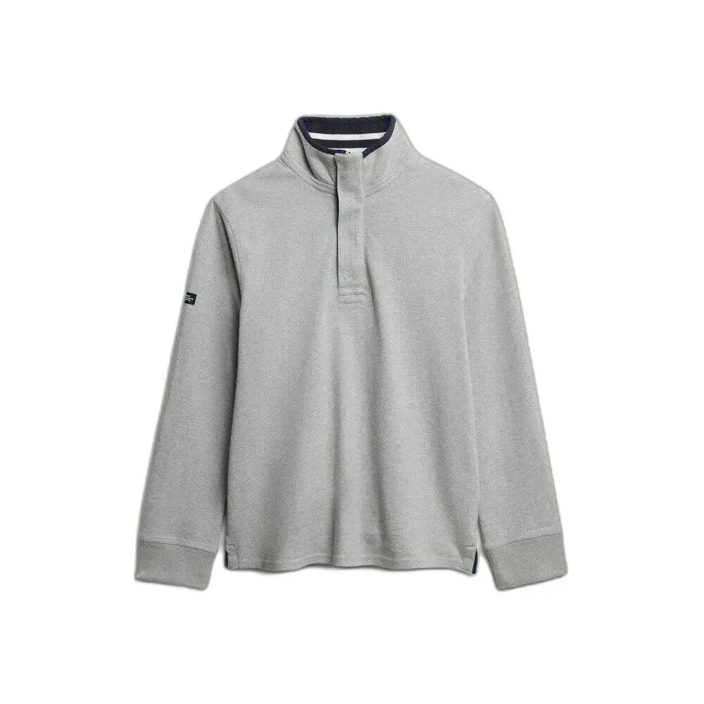 Мужской свитшот с полузамком Superdry Cotton Classics Jersey Henley, Grau / Betongrau