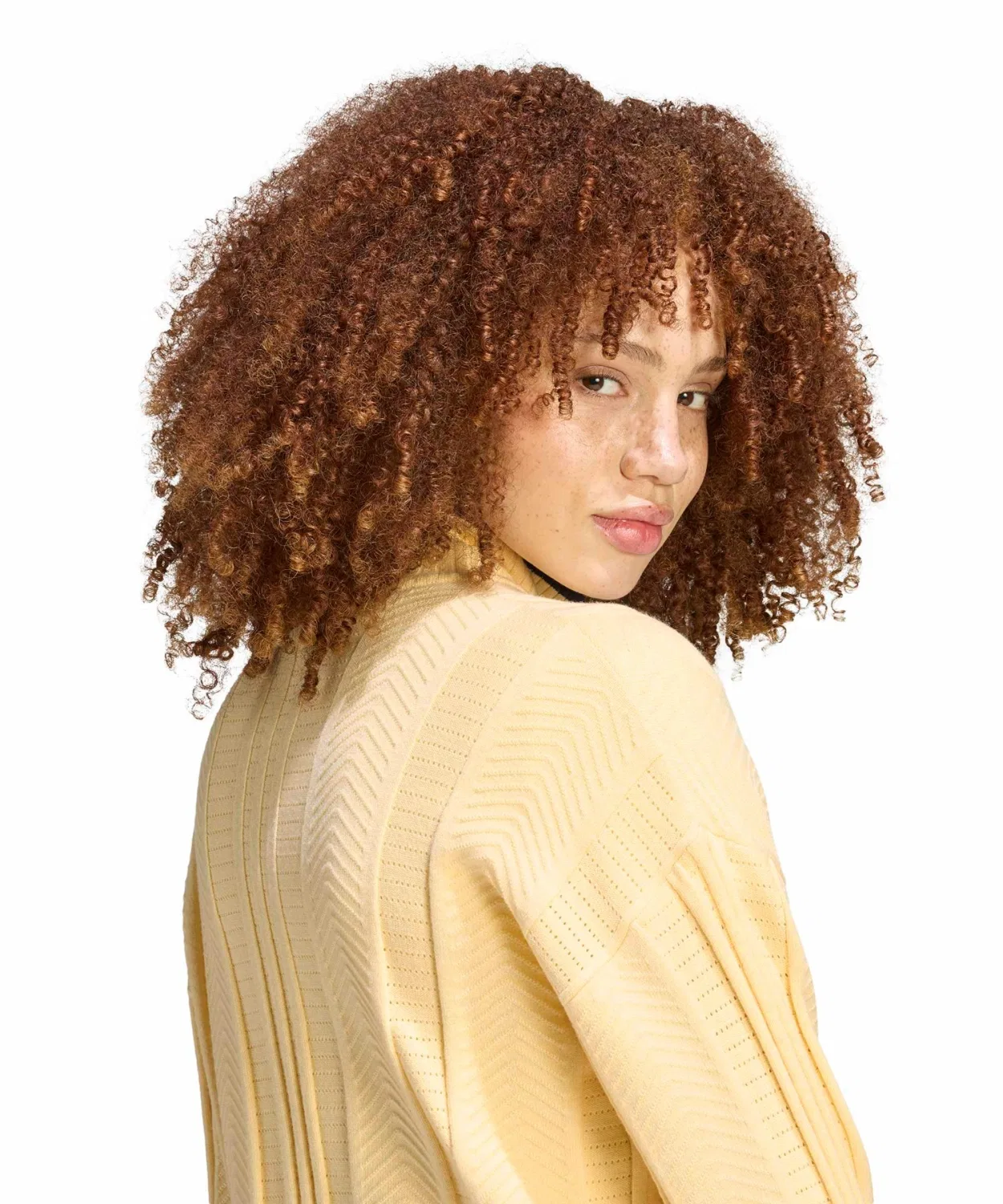 Женский свитшот с воротником и длинным рукавом, свободного кроя, модель Cable Knit Firebird Track Top Adidas, Yellow — фото 4