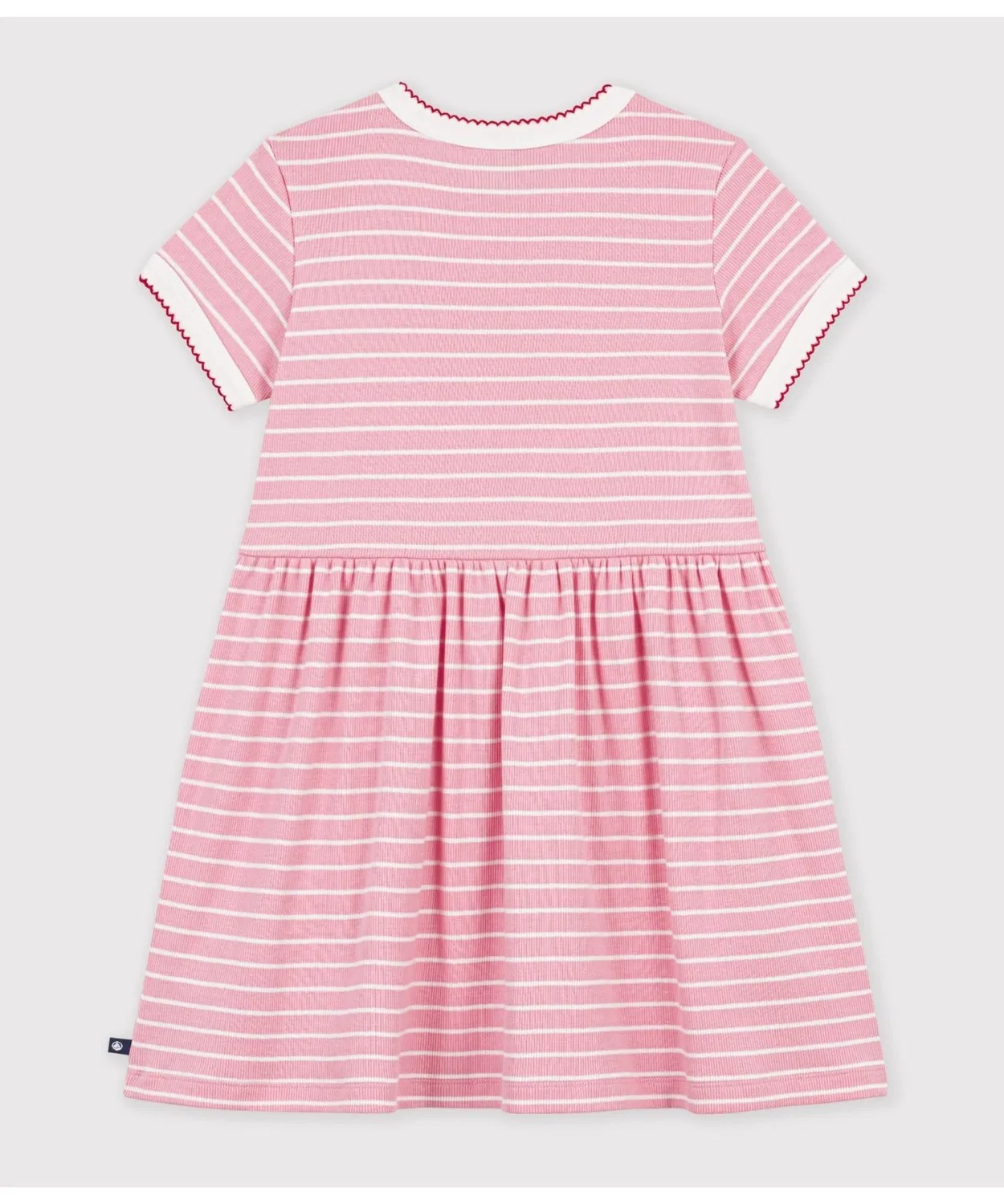 Детское платье с принтом PETIT BATEAU, Белый/Розовый — фото 2