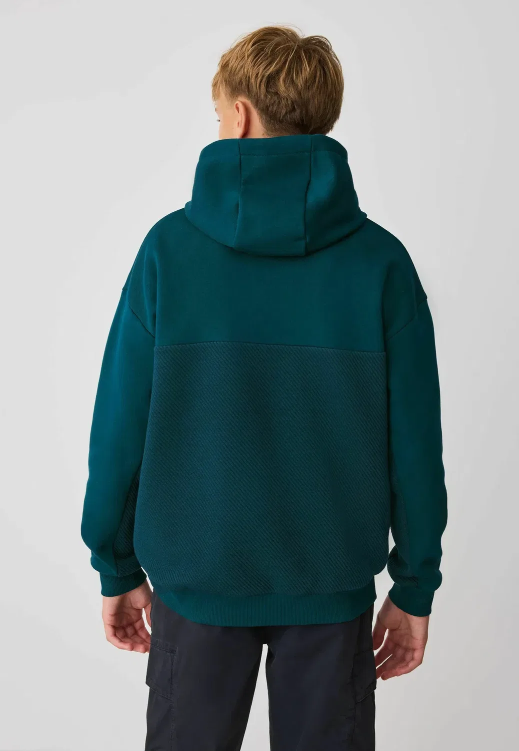Толстовка свободного кроя с текстурированной поверхностью - худи Baker By Ted Baker, Teal Blue — фото 2