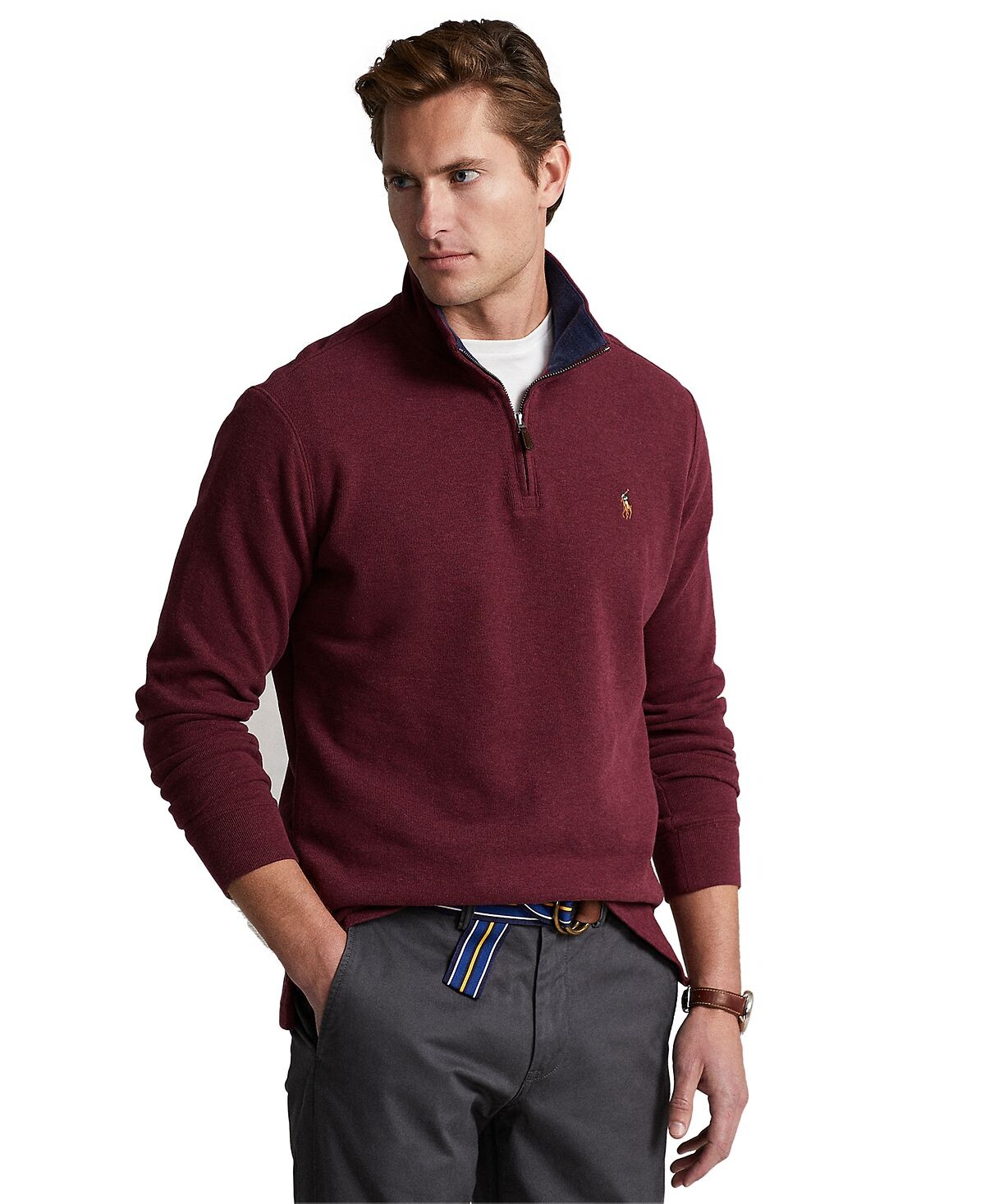 

Мужской пуловер estate-rib из хлопка с молнией на четверть Polo Ralph Lauren, мульти