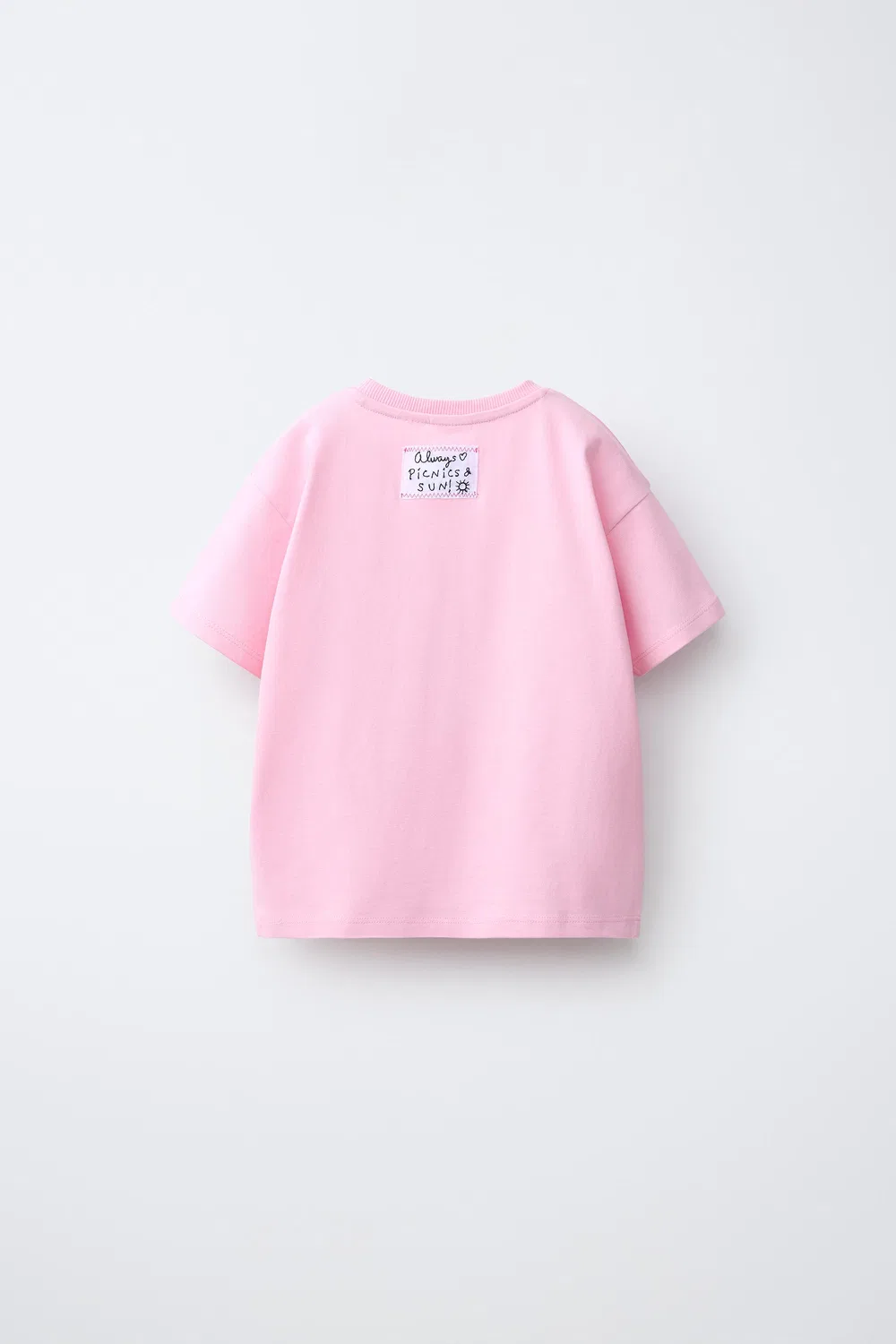 Футболка с фруктовым принтом и вышивкой ZARA, Pink — фото 2
