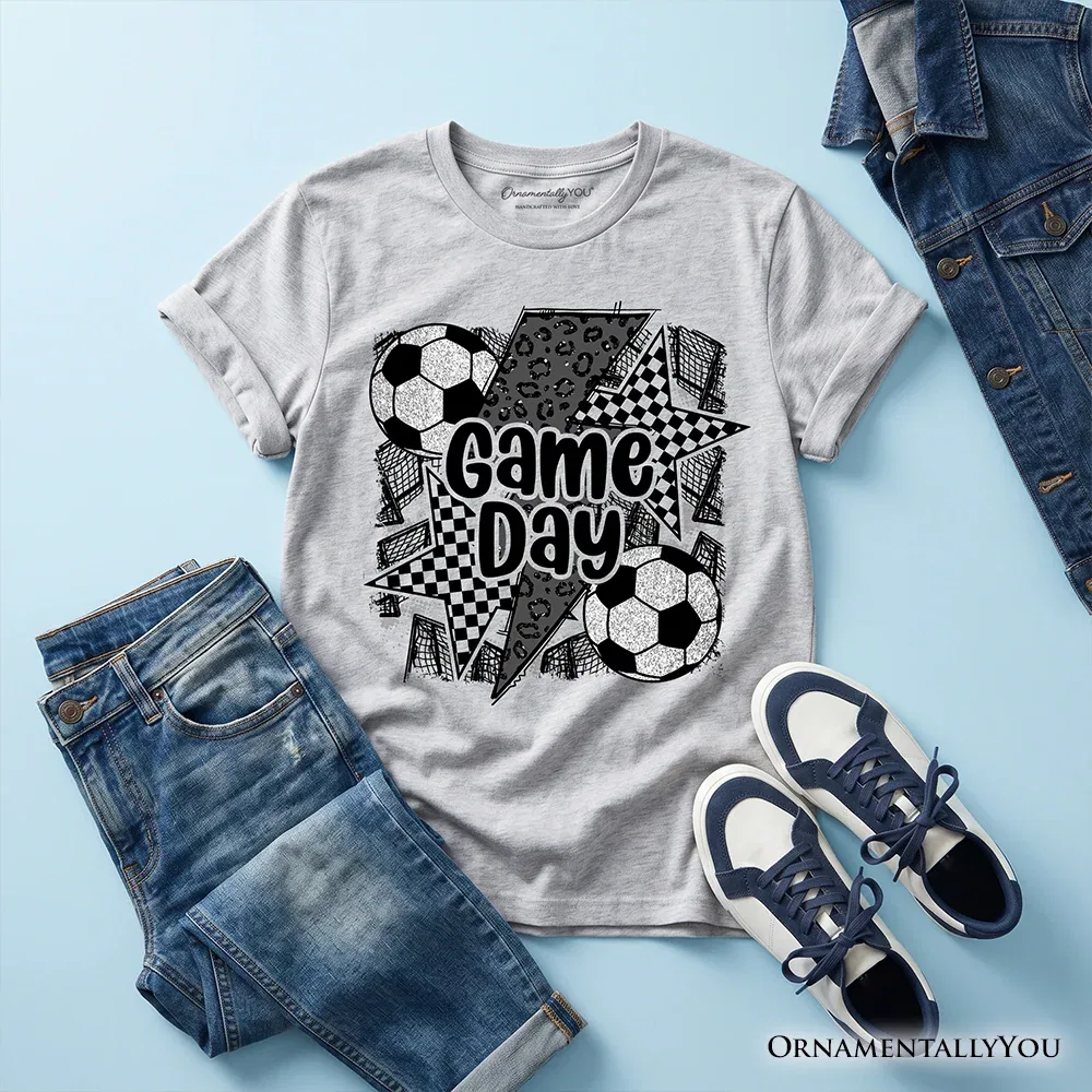 Детская футболка с принтом для мальчиков и девочек Youth Soccer Game Day Graphic OrnamentallyYou, Sport Gray