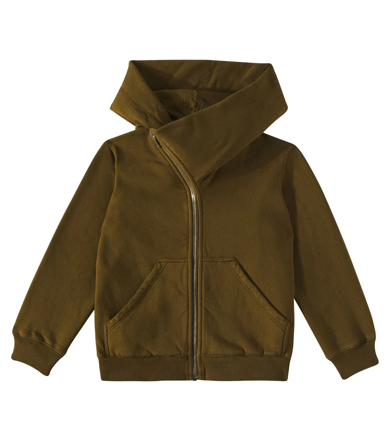 Худи хлопковое с капюшоном Rick Owens Kids, зеленый