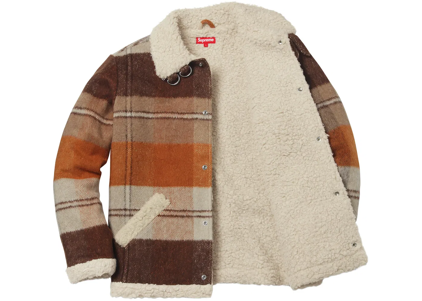 Мужская куртка-бомбер с принтом Supreme Bomber, Brown Plaid — фото 2
