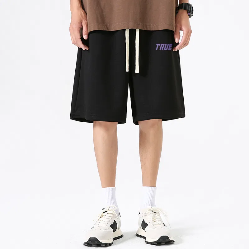 Детские шорты повседневные с логотипом Mystic Purple Future Pants Logo MINISO, Black (300g Heavyweight) — фото 4